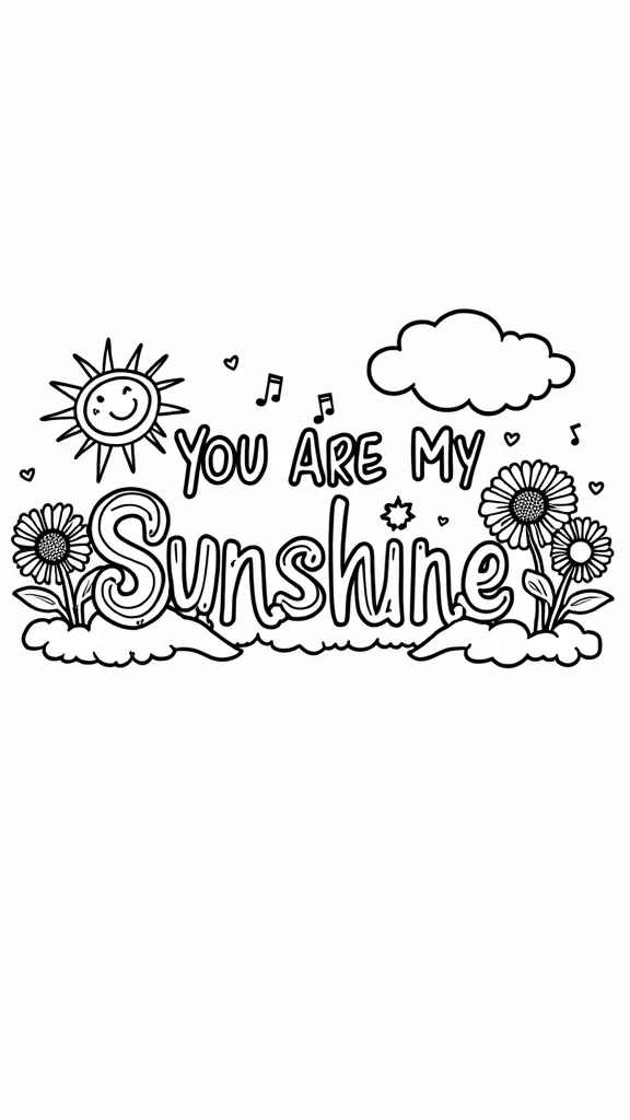 you are my sunshine coloring page